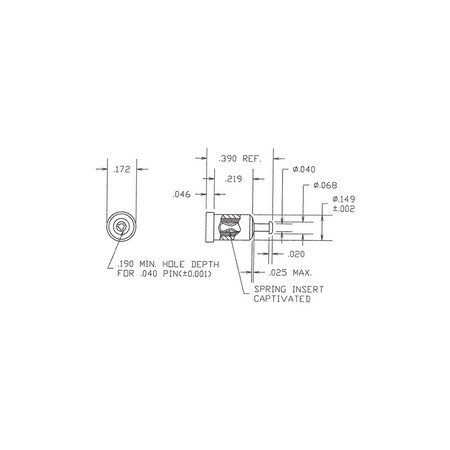 Concord Electronics PC JACK - PTFE INS, GOLD PLTD, 0.390"L, 0.1, 09-9011-1-0317-500 09-9011-1-0317
